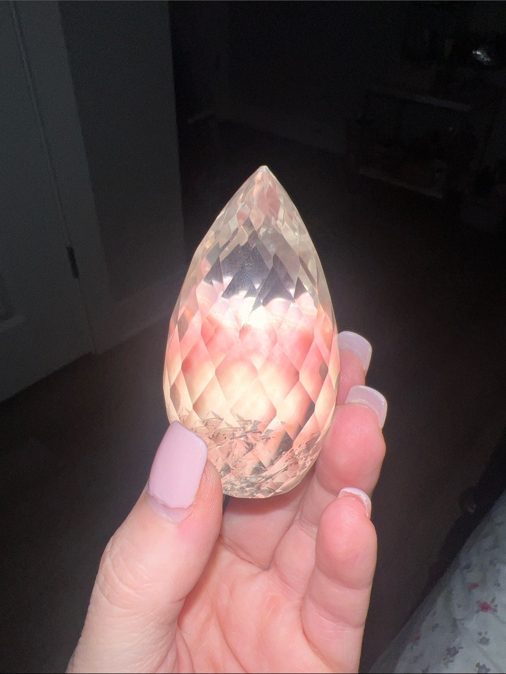 Crystal clear quartz Teardrop Décor Accent